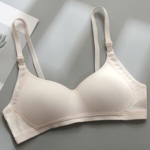 
Pure cotton glossy underwear women's push-up anti-sagging and secondary breasts Korean style simple college girl no wire bra