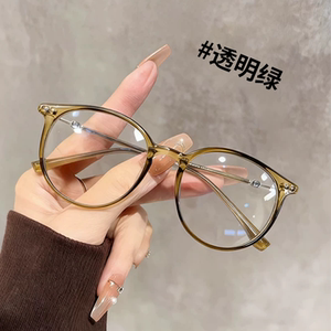 
ISUE ultra-light retro round frame brown glasses frame anti-blue light myopia whitening small face women's high-end ins style