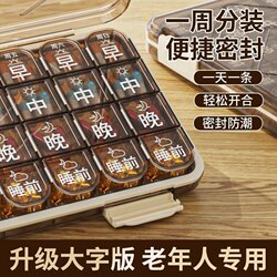 Japanese Imported Pill Organizer for the Elderly, Portable Pill Dispenser, Medicine Dispensing Box, Weekly Seven-Day Medication Reminder Compartments