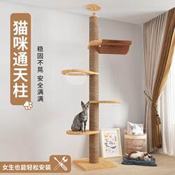 Cat Climbing Frame with Window Perch, Vertical Cat Climbing Post, Cat House, Cat Tree, All-In-One, Suitable for All Seasons, Space Capsule Cat Scratching Board, Cat Villa