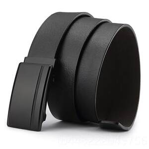 
Genuine men's roller 5 toothless automatic buckle genuine belt single layer cowhide trouser hole slotless belt 3.cm