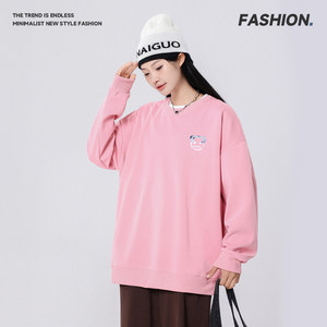 
2025 New Fashion Casual Versatile Loose Round Neck Sweatshirt Outdoor Sports Wear Daily Home Top