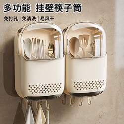 Chopstick Storage Box for Home Use, High-End 2026 New Model Chopstick Holder, Kitchen Storage and Draining Rack, Spoon and Chopstick Tube, Wall-Mounted