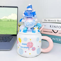 The Gate of Progress and Retreat Series: High-Quality Jingdezhen Ceramic Mug with Lid for Home and Office Use