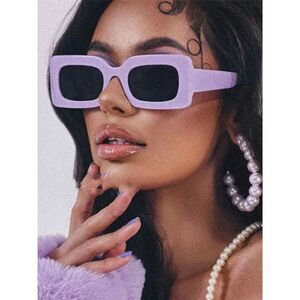 Womens Sunglasses  Fashion Vintage Rectangle Frame Purple P