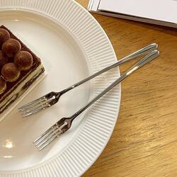 High-End Antibacterial 1810 Stainless Steel Fruit Fork, Dessert Fork, Popular Online, Thickened Cake Fork for Home Use