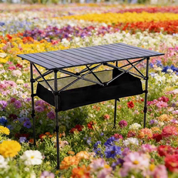Outdoor Table for Setting up Stalls, Portable Picnic Table, Barbecue Camping Table, Egg Roll Table, Height-Adjustable Folding Egg Roll Table
