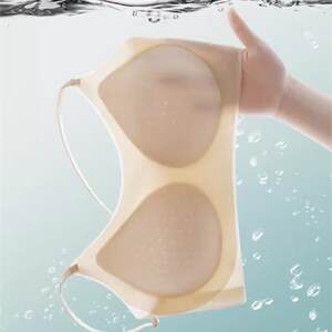 
Summer underwear for women, ultra-thin, beautiful back girl bra, no rims, ice silk breathable fixed cup, traceless tube top straps