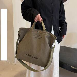 
Canvas shoulder bag office worker crossbody bag large capacity student party school bag retro handbag Japanese shoulder bag