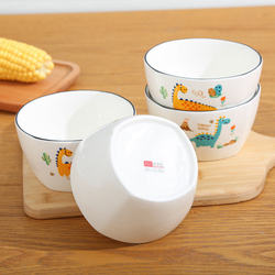 Ceramic Rice Bowl Cartoon Soup Bowl Plate Dish Set Household Ceramic Plate Set Nordic Style Chinese Tableware