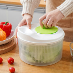 Vegetable Dehydrator, Food-Grade Household Salad Spinner, Fruit Washing and Water-Draining Basket, Rotating Vegetable Washing and Draining Basket