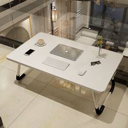 Small Bed Table, Simple Dormitory Student Writing Desk, Bedroom Multifunctional Foldable Mobile Large Desk for Home Use