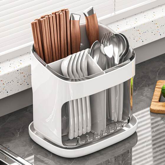 
Chopstick tube storage box high-end new kitchen countertop spoon tableware drain rack home organization utensils