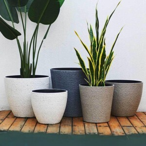 
Thickened plastic resin flowerpot Nordic simple extra large imitation ceramic stone living room balcony tree planting home organization equipment