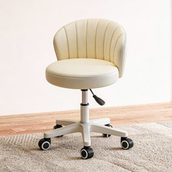 Beauty Stool with Adjustable Height, Rotating Wheels, Round Stool, Manicure and Makeup Chair with Backrest, Hairdressing Stool, Professional Stool for Beauty Salons