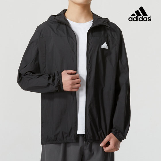 
Adidas 2024 summer new jacket men's woven hooded sun protection skin thin windbreaker IT3940 IT3941