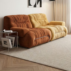 Autumn Scenery Vintage Style Frosted Fabric Moomin Fabric Sofa Module Combination for Living Room Small Apartment Retro Single Sofa