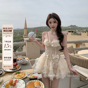
Your lazy llan [Greek Myth] bow lace mesh fishbone tulle skirt suit women's top skirt