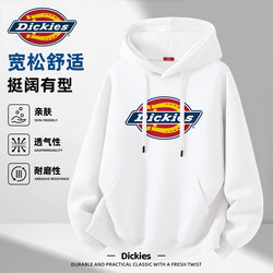 Dickies White Hooded Sweatshirt Men's 2026 Spring New Couple Classic Retro Logo Large Size Jacket