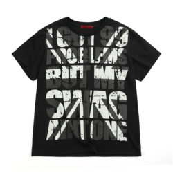 Numbasia_Mi Character Flag Swaglife Black and Gray Slogan Regular Fit Street Style Light Asian Spring/Summer Short-Sleeve T-Shirt