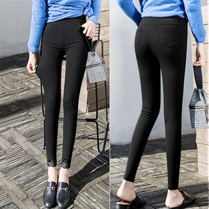 
2024 new leggings for women with spring and autumn style high waist tight slim and versatile small feet pencil pants stretch nine points