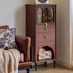 Hogwarts-Style French Medieval Living Room Tv Side Cabinet Display Cabinet Sofa Standing Cabinet Storage Bookshelf