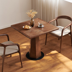 Medieval Style Solid Wood Square Table, Coffee Table, Leisure Reception and Negotiation Table, Modern Nordic Small Apartment Retro Dining Table and Chairs
