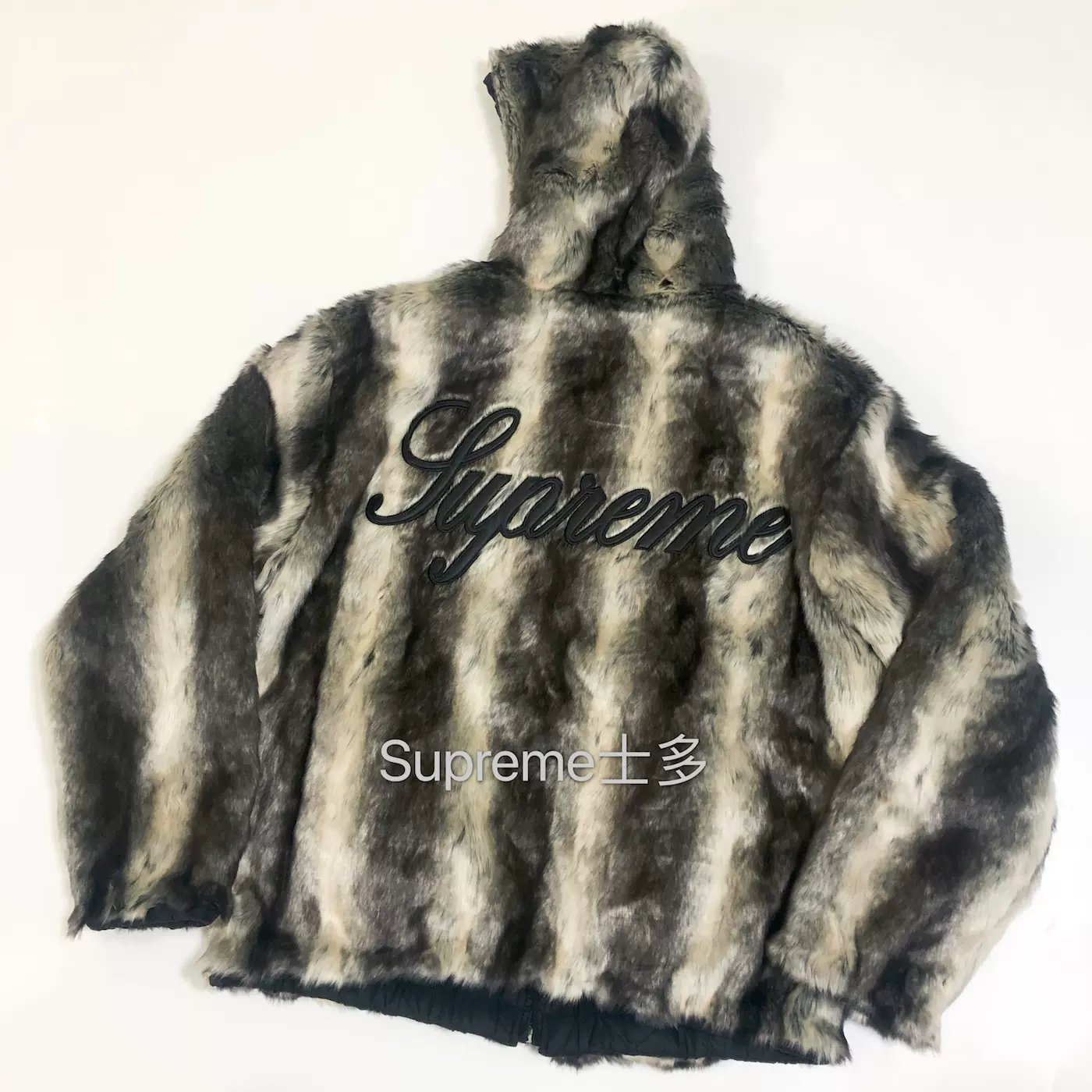 现货]FW20 Supreme Reversible Faux Fur Jacket 双面皮草夹克-Taobao