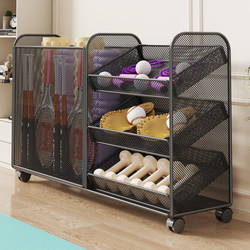 Yoga Mat and Sports Equipment Storage Rack, Large Capacity, Movable Foam Roller, Kettlebell, Dumbbell, Badminton Racket Storage Rack