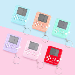 Tetris Handheld Mini Game Console Toy Macaron Classic Puzzle Cartoon Creative Gift Keychain