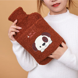 Hot Water Bottle with Thick Plush Cover for Women, Large Size for Warming Hands, Belly, and Menstrual Pain Relief