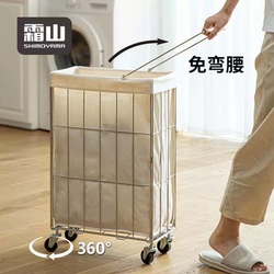 Shuangshan Foldable Stainless Steel Laundry Basket, Large Capacity Bathroom Laundry Basket, Household Dirty Clothes Basket