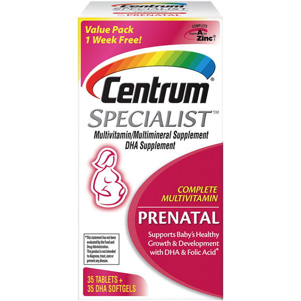 Centrum善存孕妇复合维生素 怀孕叶酸DHA钙营养备孕56粒