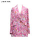 J/NINA Fashion Printed Suit Jacket Women's Summer New Fashion Casual Top Retro Fashion Trendy