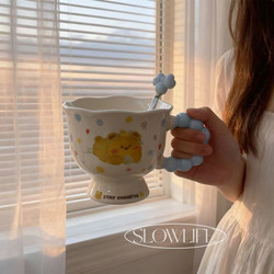 Cute Bear Ceramic Mug, Girly Milk Coffee Cup, Food-Grade Underglaze Color, Birthday Gift for Home Use