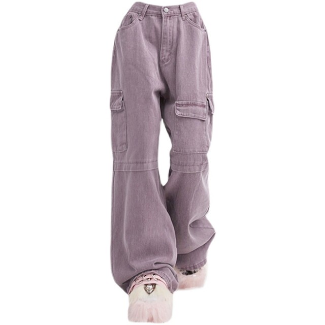 200Jin [Jin equals 0.5 kg] Foreign trade special size women's clothing AliExpress Amazon European and American style American retro purple work jeans
