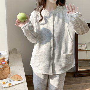 
Air cotton confinement clothes autumn and winter style postpartum pure cotton thickened November breastfeeding pregnant women pajamas winter pregnancy ten
