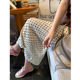 2024 summer new retro white polka dot skirt for women with large size texture small A-line straight long skirt