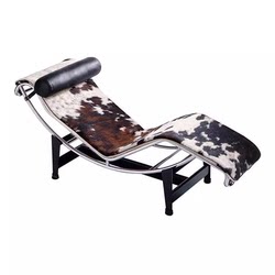 Modern Minimalist Black Single Recliner Nap Chair for Balcony Home Use, Light Luxury Designer Lc4 Le Corbusier Sofa