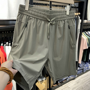 
Large factory goods tied drawstrings and slightly elastic ice silk cool and smooth straight five-point pants sports casual pants summer shorts thin