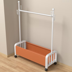 Freestanding Clothes Drying Rack for Home Use in the Bedroom, Light Luxury Single-Rod Simple Indoor Dormitory Mobile Clothes and Hat Rack