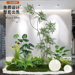 Simulated Green Plant Landscaping Combination for Indoor Staircases, Bionic Plant Decorative Trees, High-End Light Luxury Simulated Plants and Artificial Trees