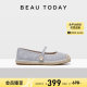 BeauToday light mouth single shoes female fisherman shoes fisherman shoes one foot canvas shoes loafer shoes