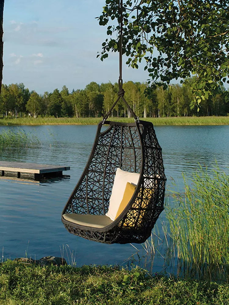 秋千户外庭院吊篮藤椅民宿酒店吊蓝椅藤编摇篮椅别墅花园阳台吊椅