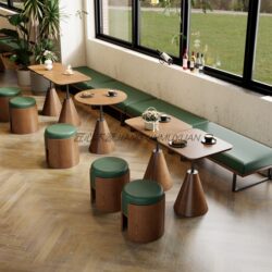 Cafe and Milk Tea Shop Table and Chair Set, Wabi-Sabi Style, Burger and Dessert Shop, Bakery, Tavern, Small Round Table and Chairs