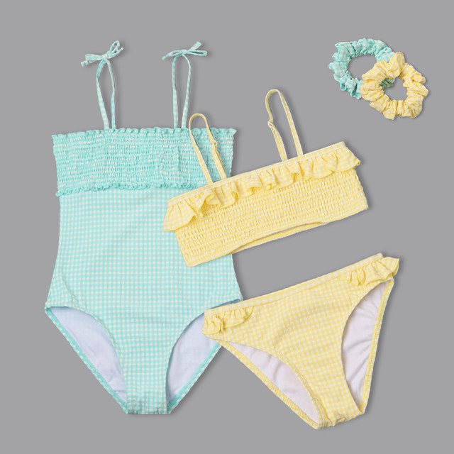 8818 Foreign Trade Children's Split Swimsuit Cute Little Girl One-piece Swimsuit Ruffled Baby Girl Bikini