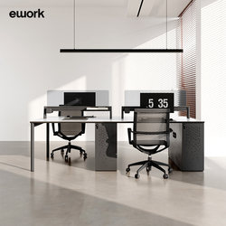 Ework Office Desk and Chair Set, Simple Modern Office Furniture, 4/6 Double Staff Desks, Office Screen Workstation