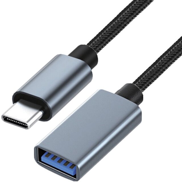 Braided cable USB3.0 female to type-c male otg high-speed data charging ...