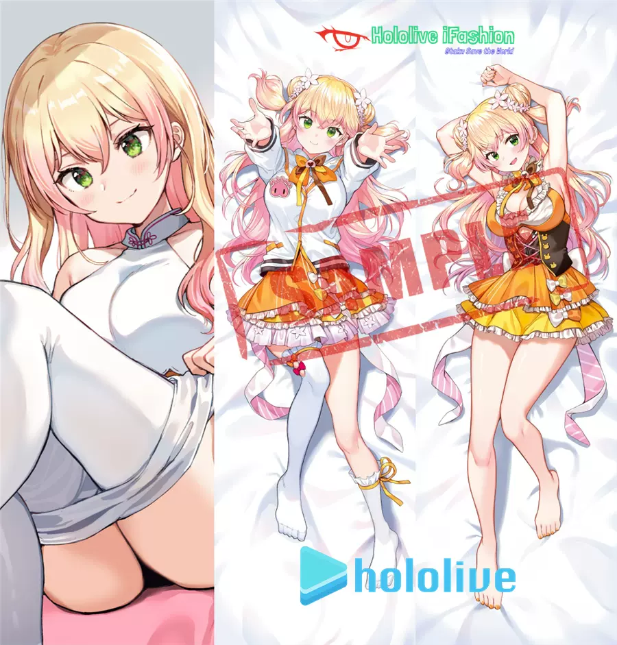 多款hololive 桃铃音音vtuber 等身抱枕定做日本动漫长条靠枕套