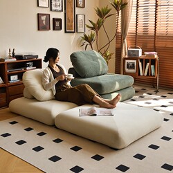 Lazy Sofa That Can Be Used for Lying down and Sleeping, Suitable for Living Room, Balcony, Bedroom, Tatami, Human Dog Bed, Foldable Backrest, Single Small Sofa